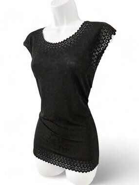 Y2K Women’s Whimsigoth Top lace embroidered Size XL Dark Romance Fairy Coquette